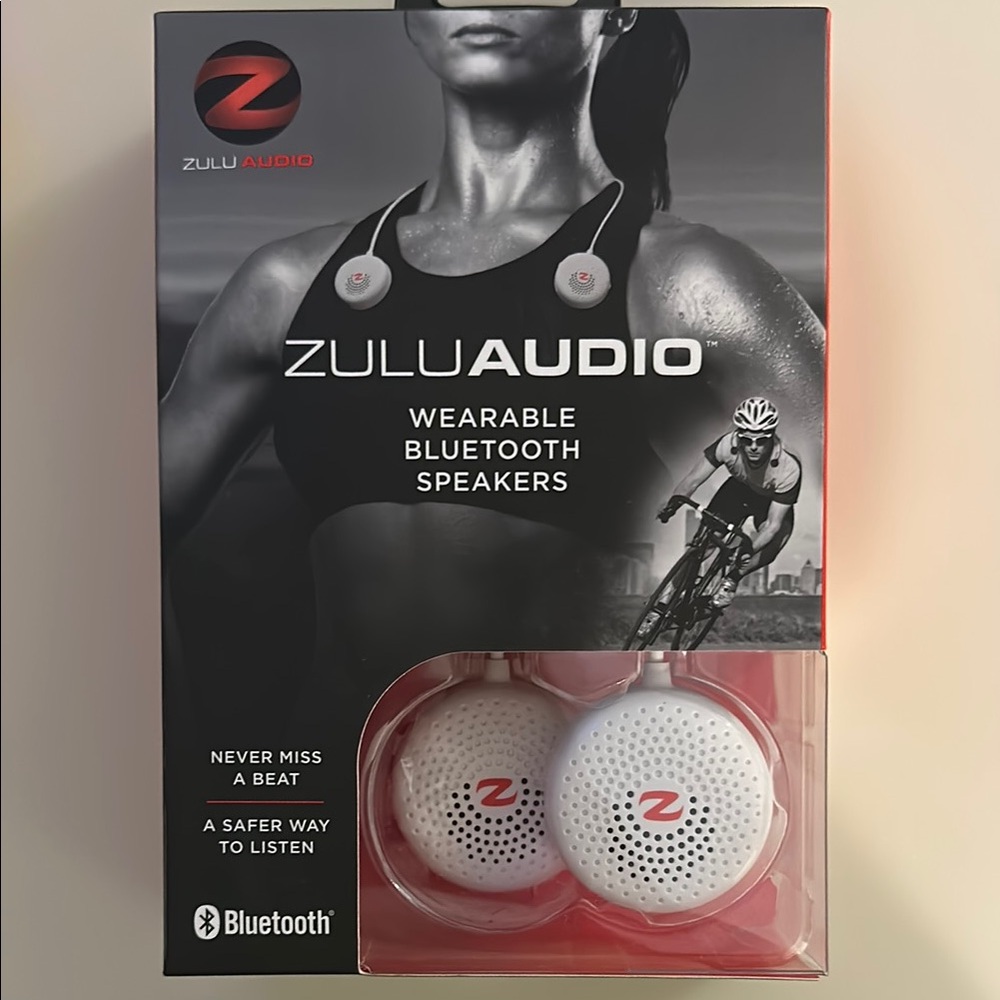 White Wearable Bluetooth Speakers